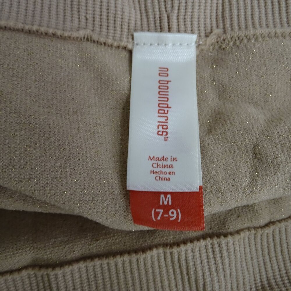No Boundaries Gold Metallic Bodycon Mini Skirt Juniors Size M 7-9 Stretchy Party - Picture 3 of 7